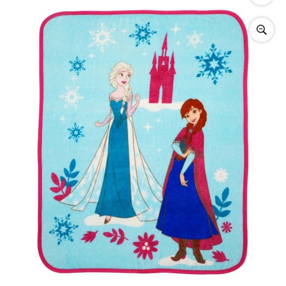 Disney Frozen Throw Blanket with Blue and Pink Accents